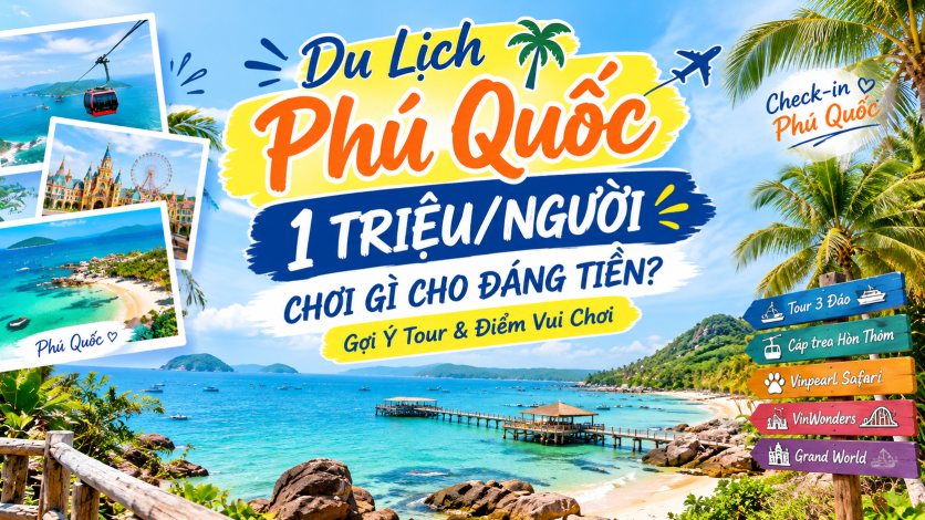[ Phú Quốc ] Du Lịch Phú Quốc 1 Triệu/Người – Chơi Gì Cho Đáng Tiền? Gợi Ý Tour & Điểm Vui Chơi