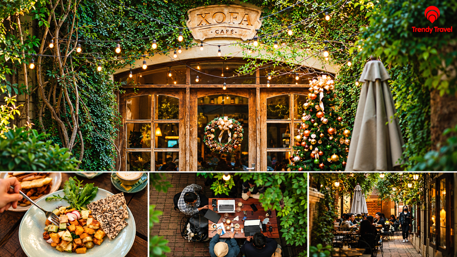 Xofa Cafe gây ấn tượng với không gian phủ cây xanh và phong cách ấm cúng.